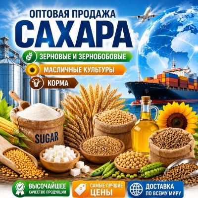Куплю Сахар, зерновые и зернобобовые, масличные культуры, корма